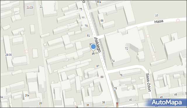 Łódź, Kilińskiego Jana, płk., 85, mapa Łodzi