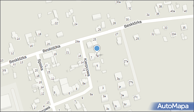 Łódź, Kierpcowa, 7a, mapa Łodzi