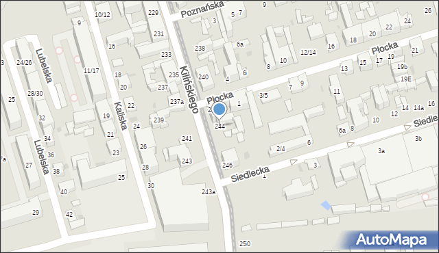 Łódź, Kilińskiego Jana, płk., 244, mapa Łodzi