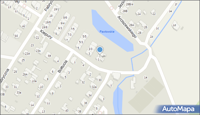 Łomianki, Kiepury Jana, 1/3, mapa Łomianki