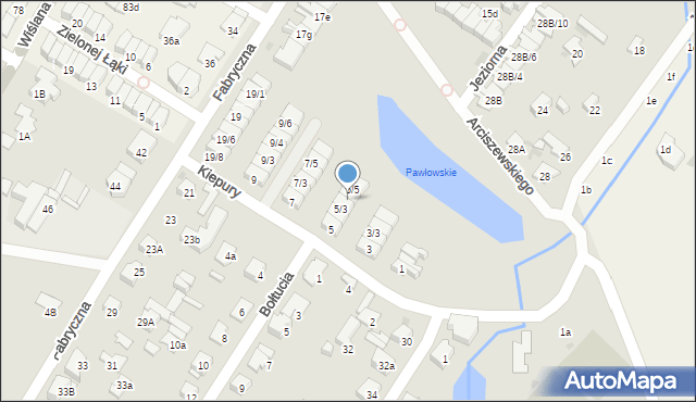 Łomianki, Kiepury Jana, 5/4, mapa Łomianki