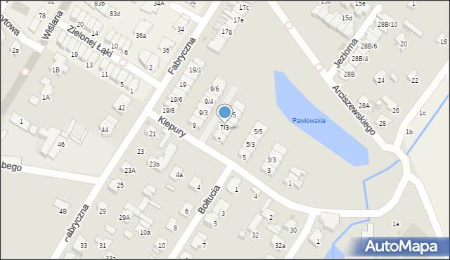 Łomianki, Kiepury Jana, 7/3, mapa Łomianki