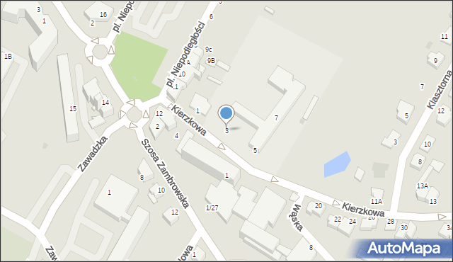 Łomża, Kierzkowa, 3, mapa Łomży