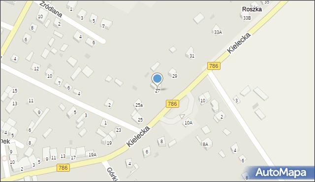 Łopuszno, Kielecka, 27, mapa Łopuszno