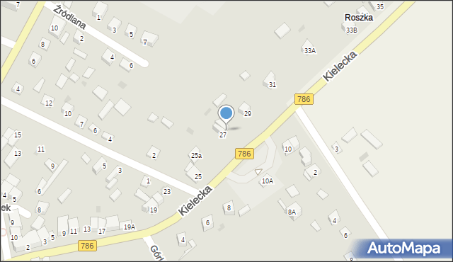 Łopuszno, Kielecka, 27A, mapa Łopuszno