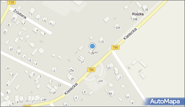 Łopuszno, Kielecka, 29, mapa Łopuszno