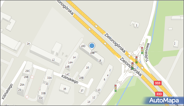 Lubin, Kilińskiego Jana, płk., 18B, mapa Lubin