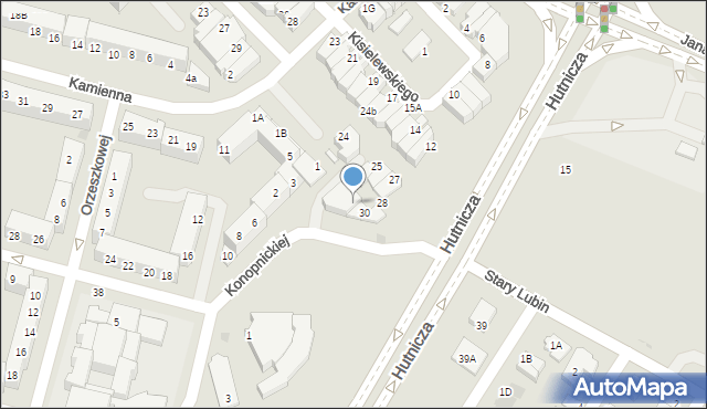 Lubin, Kisielewskiego-Kisiela Stefana, 31, mapa Lubin