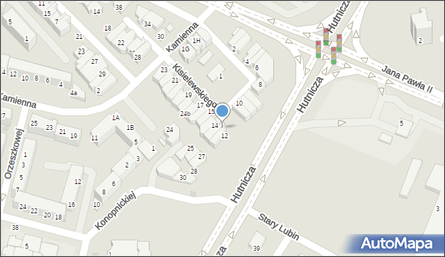 Lubin, Kisielewskiego Stefana, 13A, mapa Lubin