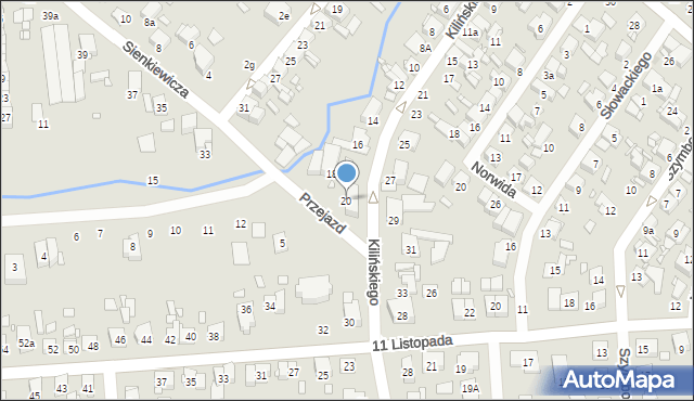 Luboń, Kilińskiego Jana, płk., 20, mapa Luboń