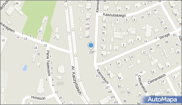 Łuków, Kiernickich, 113, mapa Łuków