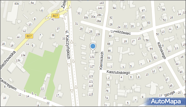 Łuków, Kiernickich, 133, mapa Łuków