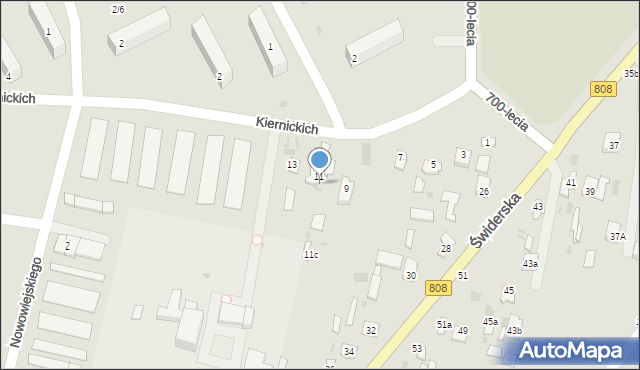 Łuków, Kiernickich, 13a, mapa Łuków