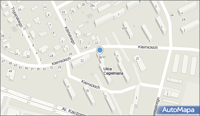 Łuków, Kiernickich, 19, mapa Łuków