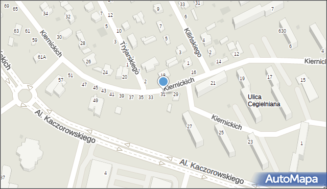 Łuków, Kiernickich, 31, mapa Łuków