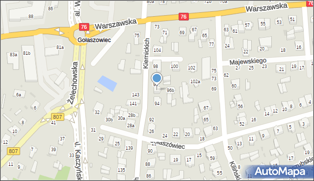 Łuków, Kiernickich, 96a, mapa Łuków
