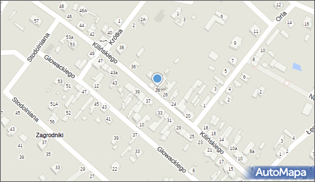 Lutomiersk, Kilińskiego Jana, płk., 28a, mapa Lutomiersk