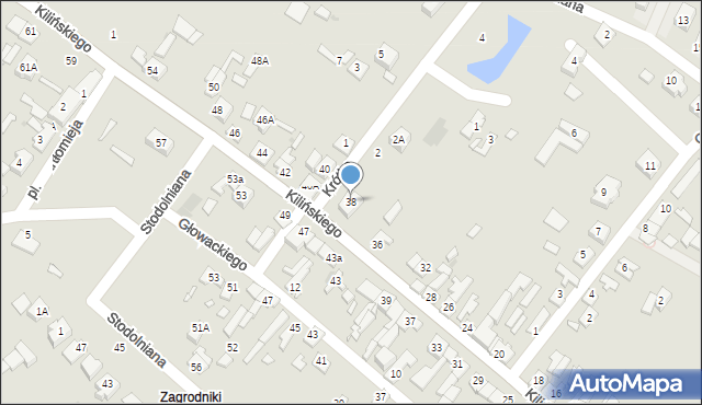 Lutomiersk, Kilińskiego Jana, płk., 38, mapa Lutomiersk