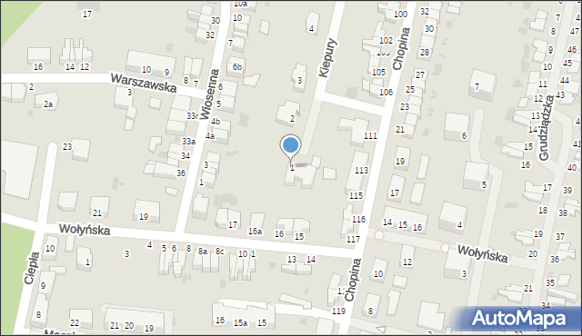 Malbork, Kiepury Jana, 1, mapa Malborka