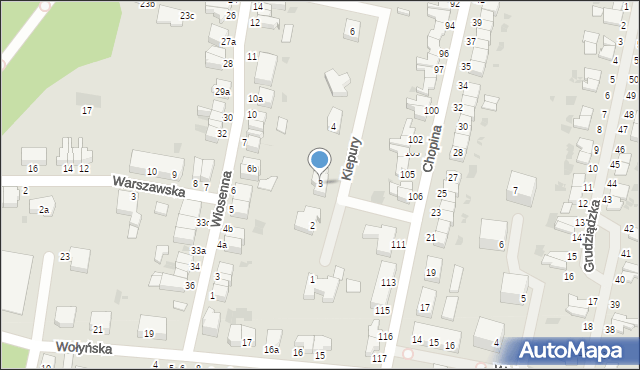 Malbork, Kiepury Jana, 3, mapa Malborka