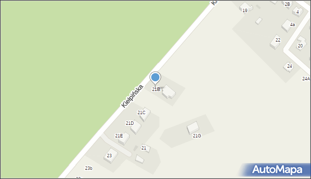 Mezowo, Kiełpińska, 21B, mapa Mezowo