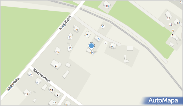Mezowo, Kiełpińska, 5A, mapa Mezowo