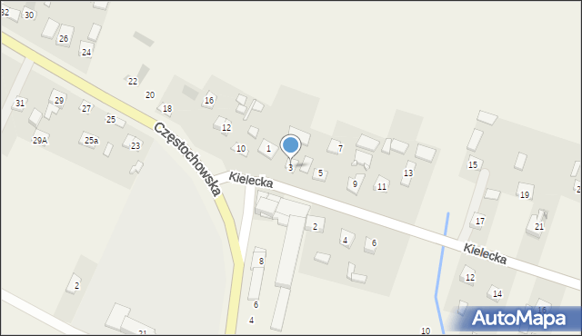 Micigózd, Kielecka, 3, mapa Micigózd