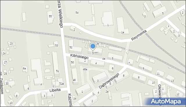 Międzyrzecz, Kilińskiego Jana, płk., 3, mapa Międzyrzecz