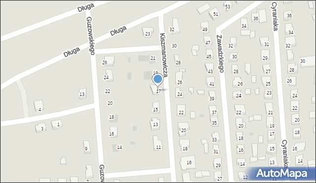 Międzyrzecz, Kiszmanowicza L., 17, mapa Międzyrzecz