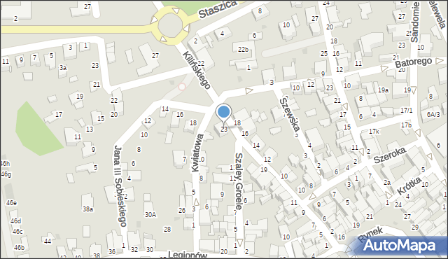 Mielec, Kilińskiego Jana, płk., 23, mapa Mielca