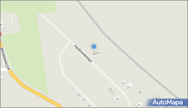 Mieroszów, Kieślowskiego Krzysztofa, 13, mapa Mieroszów