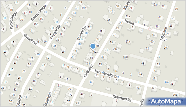 Mikołów, Kiełbasy Władysława, płk., 62, mapa Mikołów