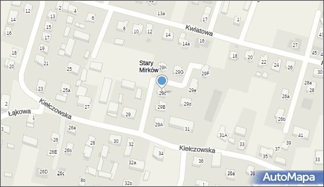 Mirków, Kiełczowska, 29c, mapa Mirków
