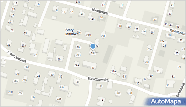 Mirków, Kiełczowska, 29d, mapa Mirków