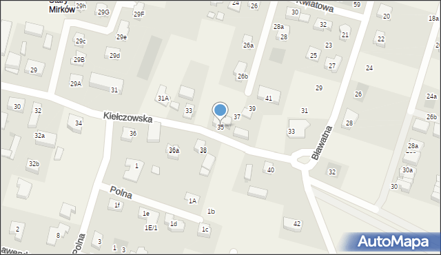 Mirków, Kiełczowska, 35, mapa Mirków