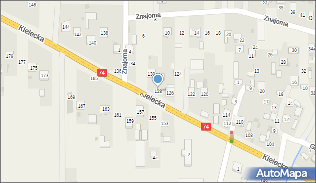 Mniów, Kielecka, 128, mapa Mniów