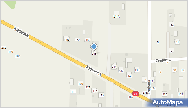 Mniów, Kielecka, 148, mapa Mniów