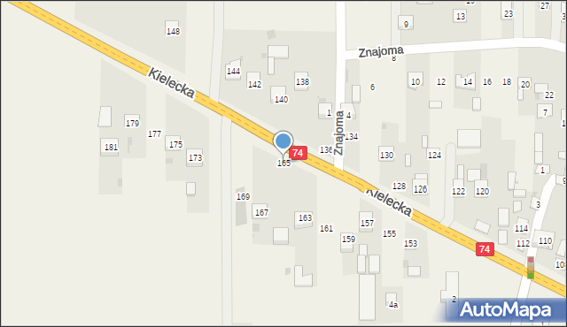 Mniów, Kielecka, 165, mapa Mniów