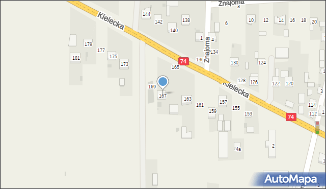 Mniów, Kielecka, 167, mapa Mniów