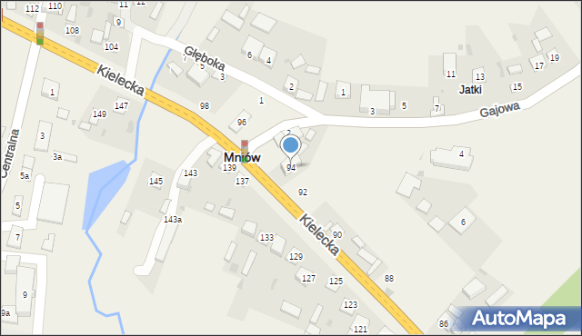 Mniów, Kielecka, 94, mapa Mniów