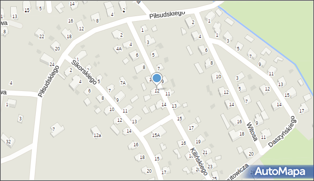 Morąg, Kilińskiego Jana, płk., 12, mapa Morąg