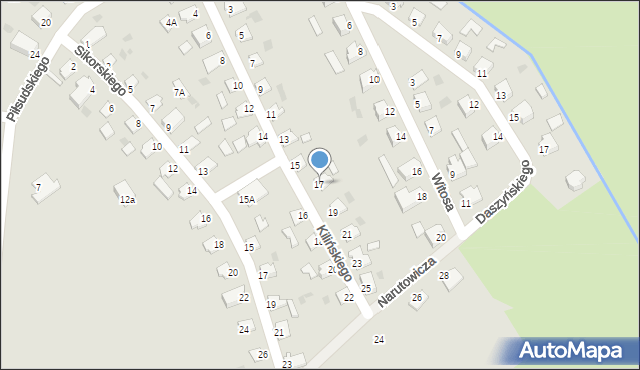 Morąg, Kilińskiego Jana, płk., 17, mapa Morąg