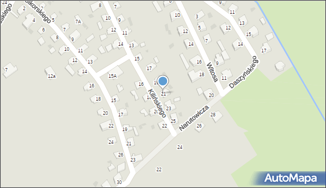 Morąg, Kilińskiego Jana, płk., 21, mapa Morąg
