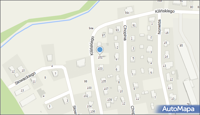 Mstów, Kilińskiego Jana, płk., 101, mapa Mstów