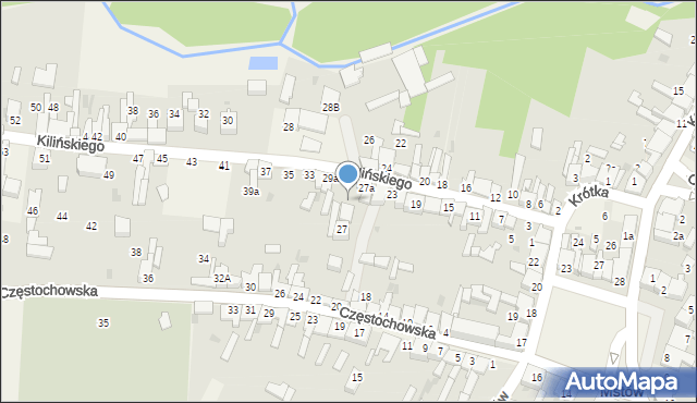 Mstów, Kilińskiego Jana, płk., 31, mapa Mstów