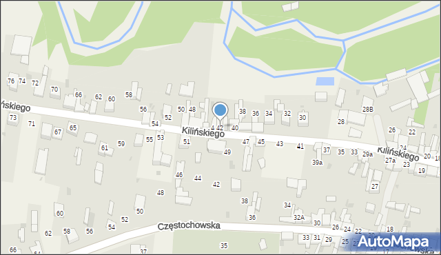 Mstów, Kilińskiego Jana, płk., 42, mapa Mstów