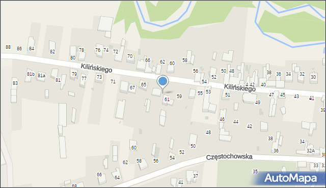 Mstów, Kilińskiego Jana, płk., 63, mapa Mstów