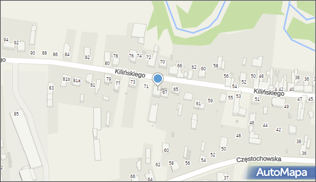 Mstów, Kilińskiego Jana, płk., 69, mapa Mstów