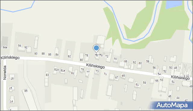 Mstów, Kilińskiego Jana, płk., 76, mapa Mstów