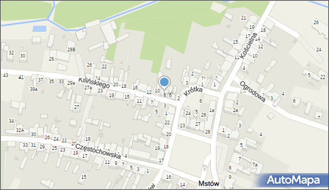 Mstów, Kilińskiego Jana, płk., 8, mapa Mstów